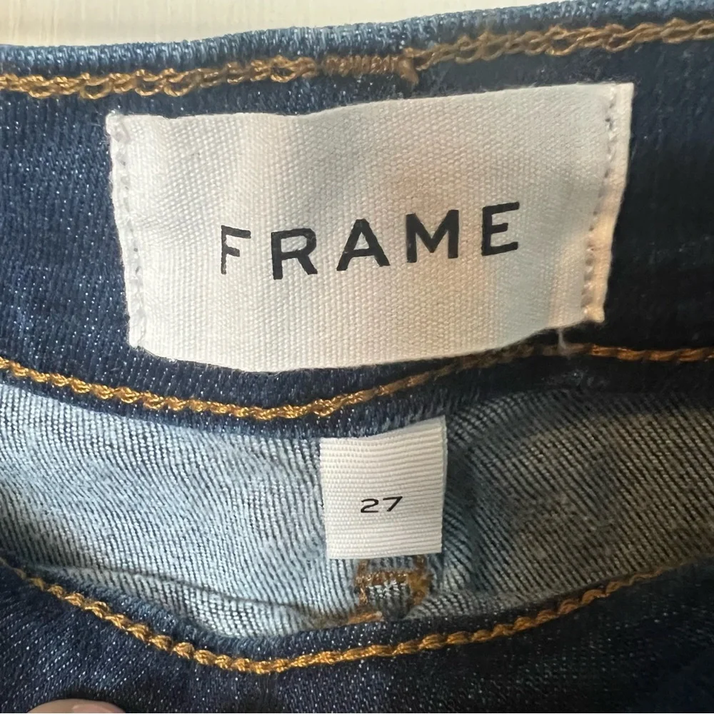 Frame Le Flare de Françoise High Rise Flare Jeans Lemmie Dark Wash‎ Sz 27